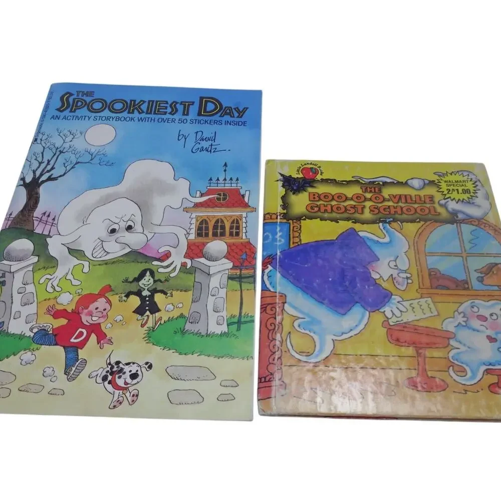 Vintage Halloween Kids Book Lot Landoll Boo-O-Ville Spookiest Day